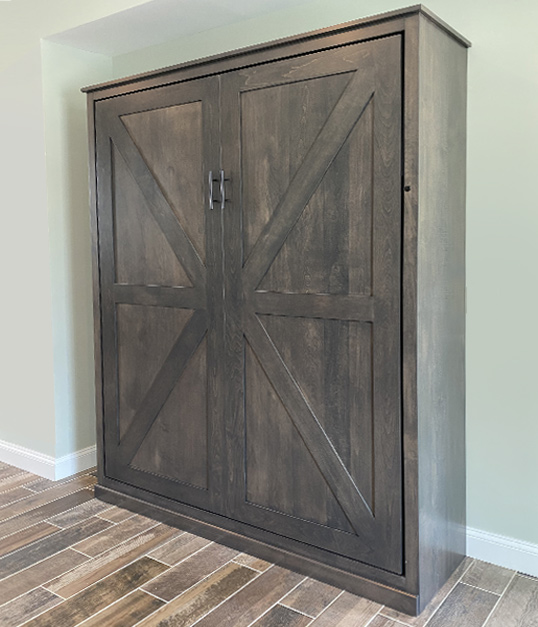 106BD SM IS 538x626 lock miter Queen Vertical Barn Door Panel Murphy Bed - Stained Maple
$3327.0