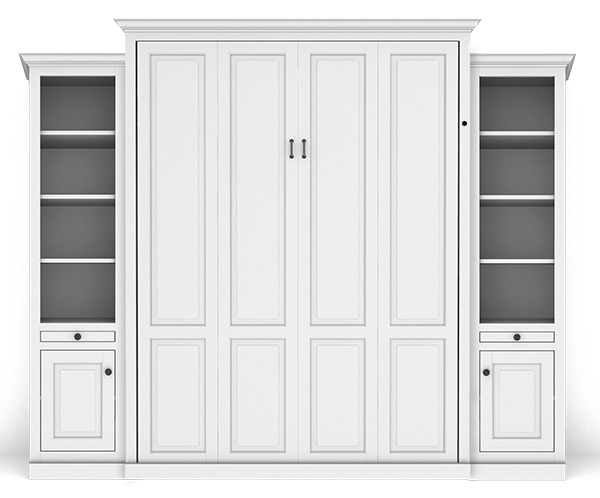 106T 120T with lock Queen Vertical Traditional Raised Panel Murphy Bed with Two 18" Sides - Painted Maple
$5415.0