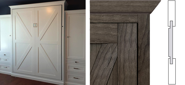 Barn Door Queen Murphy Bed with Glaze Finish - The Furniture House
